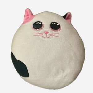 Ty Squish-A-Boo Muffin the Cat Plush | White Pink Black | Beanie Boo